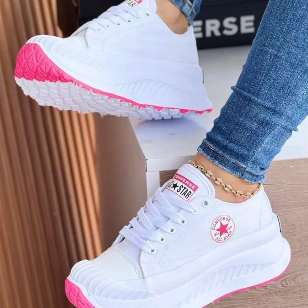 Zapatillas Star High blanco con fucsia, combinación dulce y atrevida para quienes aman el contraste con estilo