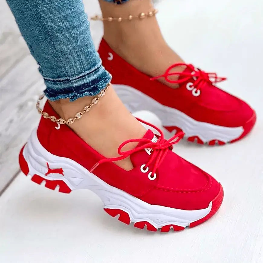 Zapatillas Aurora color rojo con diseño ergonómico y confort